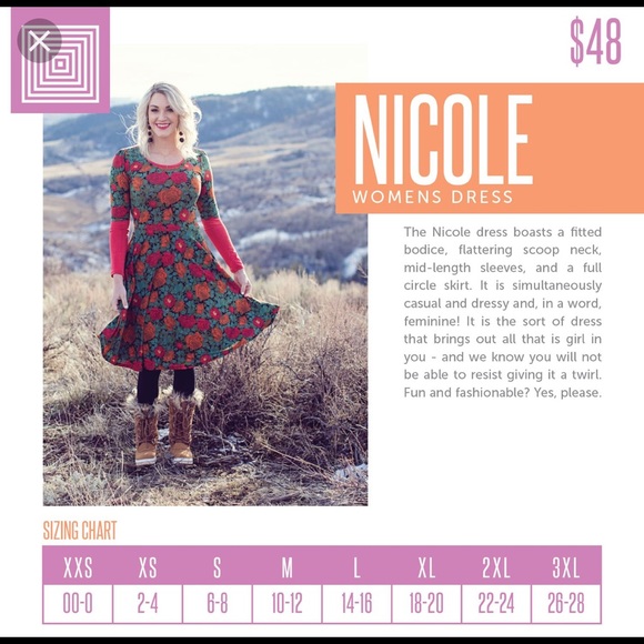 LulaRoe Nicole Dress NWT Size XS - Picture 6 of 8